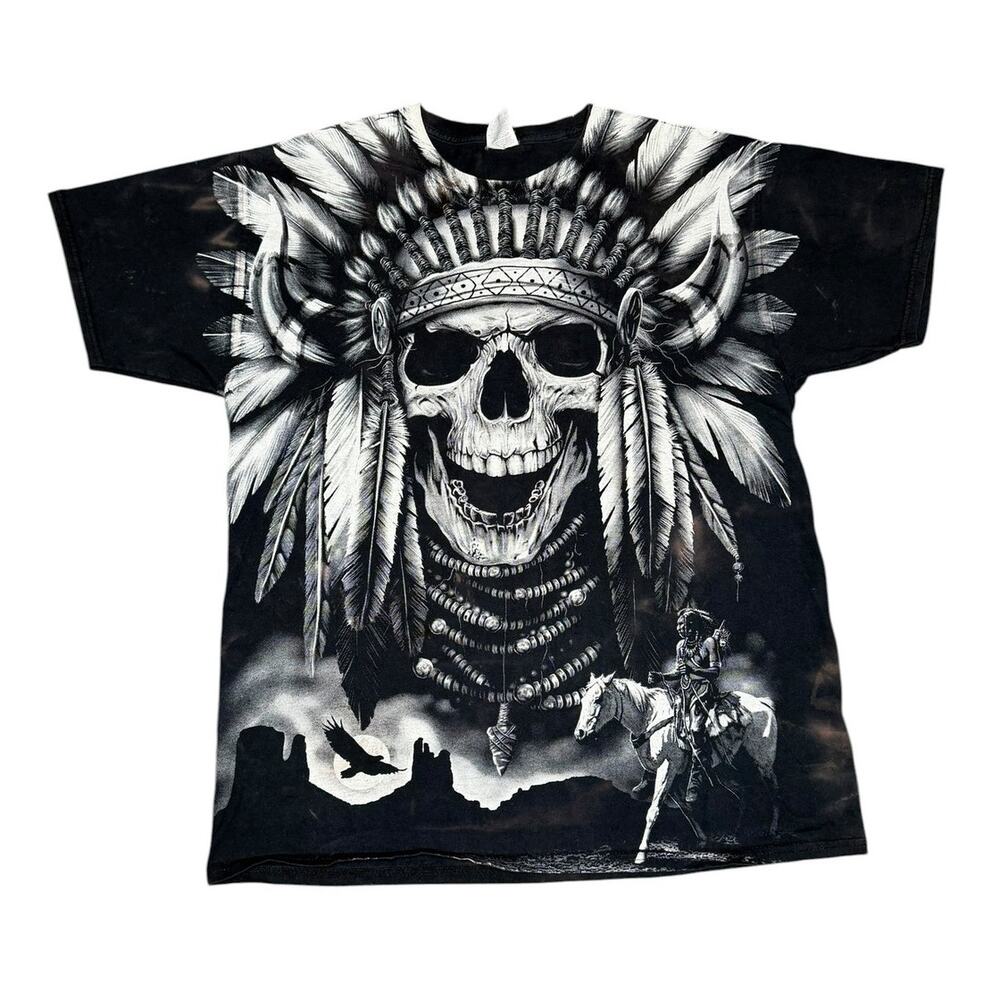 Vintage Native American Skull Chief AOP T-Shirt